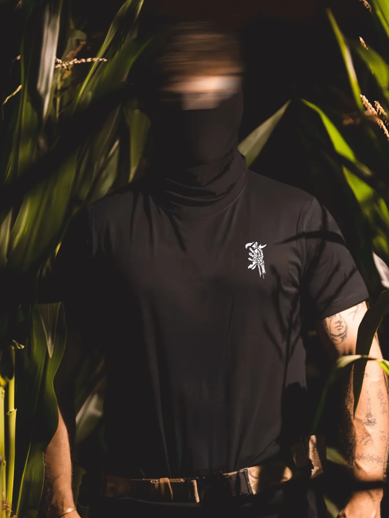 Skeleton Logo T-shirt by The Trace, skeleton hand chest print